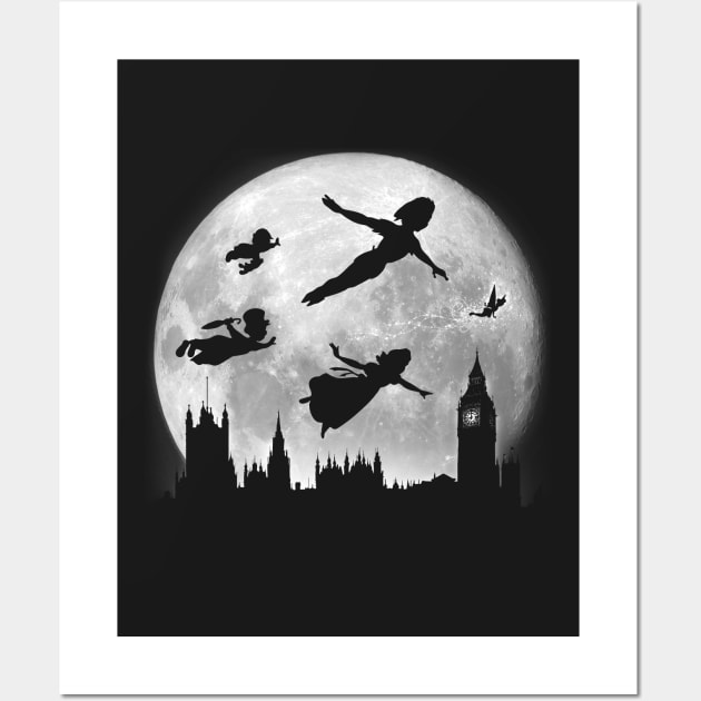 Flying over Big Ben Wall Art by DrMonekers